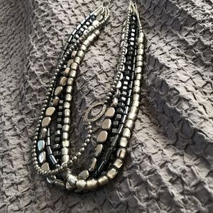 Silpada 925 silver, glass bead and hematite necklace EUC